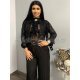 Bolero dama din paiete negre cu maneci franjurate Ester 5 - jojofashion.ro