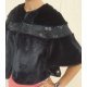 Capa dama din blana neagra eco cu paiete Kenda 3 - jojofashion.ro