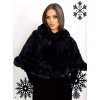 Capa dama din blana eco neagra Olga