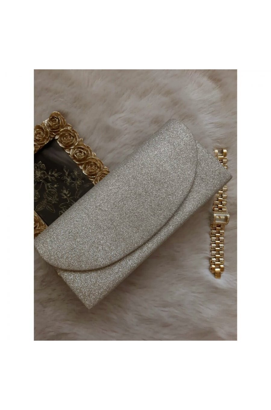 Geanta plic glitter auriu Spark Geanta plic glitter auriu Spark 1 - jojofashion.ro