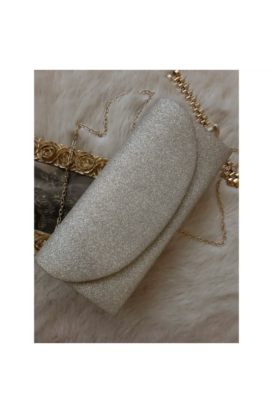 Geanta plic glitter auriu Spark Geanta plic glitter auriu Spark 2 - jojofashion.ro