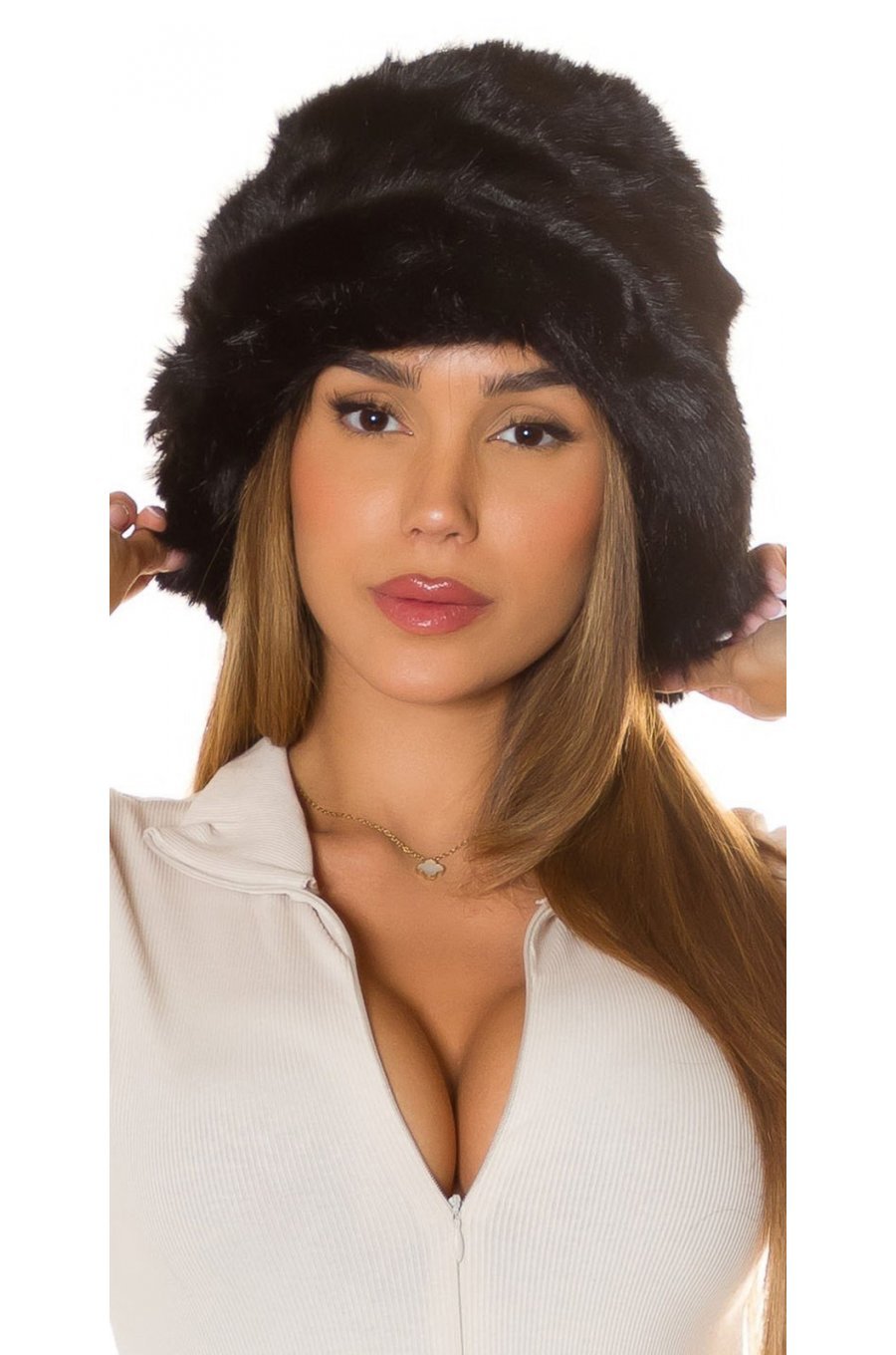 Caciula de blana, neagra, trendy, Skadi Caciula de blana, neagra, trendy, Skadi 3 - jojofashion.ro