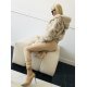 Geaca dama de iarna scurta, blana eco bej, cu gluga, Falima Geaca dama de iarna scurta, blana eco bej, cu gluga, Falima 4 - jojofashion.ro