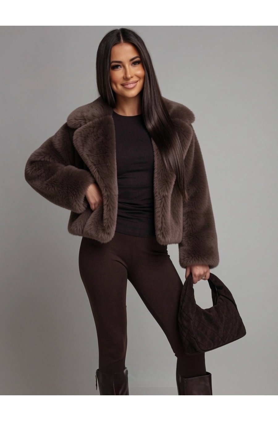Haina blana eco maro scurta teddy bear Cozy  1 - jojofashion.ro