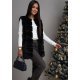 Vesta dama din blana eco neagra midi Fatima 2 - jojofashion.ro