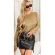 Bluza dama glitter aurie cu spatele gol Chameli Bluza dama glitter aurie cu spatele gol Chameli 3 - jojofashion.ro