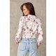 Camasa dama alba cu flori roz pudra, cu maneca lunga, Parma 3 - jojofashion.ro