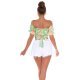 Crop top dama verde cu flori multicolore Corliss 3 - jojofashion.ro