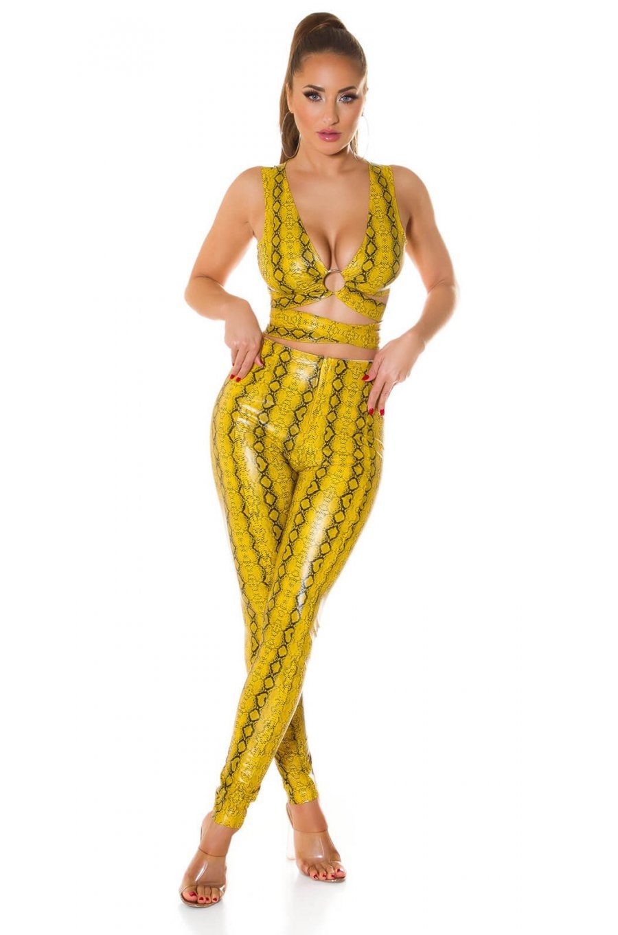 Top dama galben din piele Yry 4 - jojofashion.ro