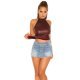 Top dama imitatie piele bordo Kaolina 2 - jojofashion.ro