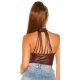Top dama imitatie piele bordo Kaolina 5 - jojofashion.ro