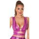Top dama piele roz snake print Yry 2 - jojofashion.ro