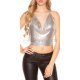 Top metalic argintiu cu spatele gol Anihara Top metalic argintiu cu spatele gol Anihara 2 - jojofashion.ro