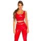 Top lucios rosu din latex Koucla Nicole 2 - jojofashion.ro