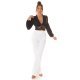 Bluza dama crop eleganta neagra, cu dantela si maneca lunga, Ami 4 - jojofashion.ro