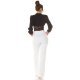 Bluza dama crop eleganta neagra, cu dantela si maneca lunga, Ami 5 - jojofashion.ro