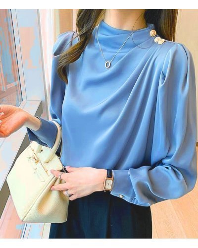 Bluza dama eleganta, bleu, cu maneca lunga, vaporoasa, Angelia Bluze dama, Bluza dama eleganta, bleu, cu maneca lunga, vaporoasa, Angelia - jojofashion.ro