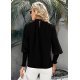 Bluza dama eleganta, neagra, cu maneca lunga, vaporoasa, Fabia 3 - jojofashion.ro