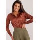 Camasa dama eleganta, din bumbac satinat, maro, Ludmilla Camasa dama eleganta, din bumbac satinat, maro, Ludmilla 2 - jojofashion.ro