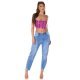 Crop top dama animal print snake roz ciclam Lorrene Crop top dama animal print snake roz ciclam Lorrene 5 - jojofashion.ro