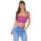 Crop top dama animal print snake roz ciclam Lorrene Crop top dama animal print snake roz ciclam Lorrene 2 - jojofashion.ro