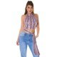 Top crop dama animal print snake roz cu guler inalt Valerie 2 - jojofashion.ro