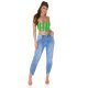 Crop top dama animal print snake verde neon Lorrene 5 - jojofashion.ro
