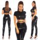 Crop top dama WetLook negru Bridgett 5 - jojofashion.ro