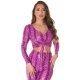 Top dama piele eco roz snake print cu siret Ruxy 2 - jojofashion.ro