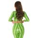 Top dama piele eco verde neon snake print cu siret Ruxy 3 - jojofashion.ro