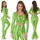 Top dama piele eco verde neon snake print cu siret Ruxy 4 - jojofashion.ro