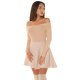 Bluza dama cu umerii goi vascoza bej Vallak Bluza dama cu umerii goi vascoza bej Vallak 2 - jojofashion.ro