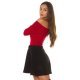 Bluza dama cu umerii goi vascoza burgundy Vallak 3 - jojofashion.ro