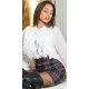 Bluza dama, alba, cu volane pe bust si maneca lunga, Azucena 2 - jojofashion.ro