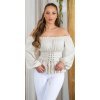 Bluza dama bej eleganta tip corset Chloe