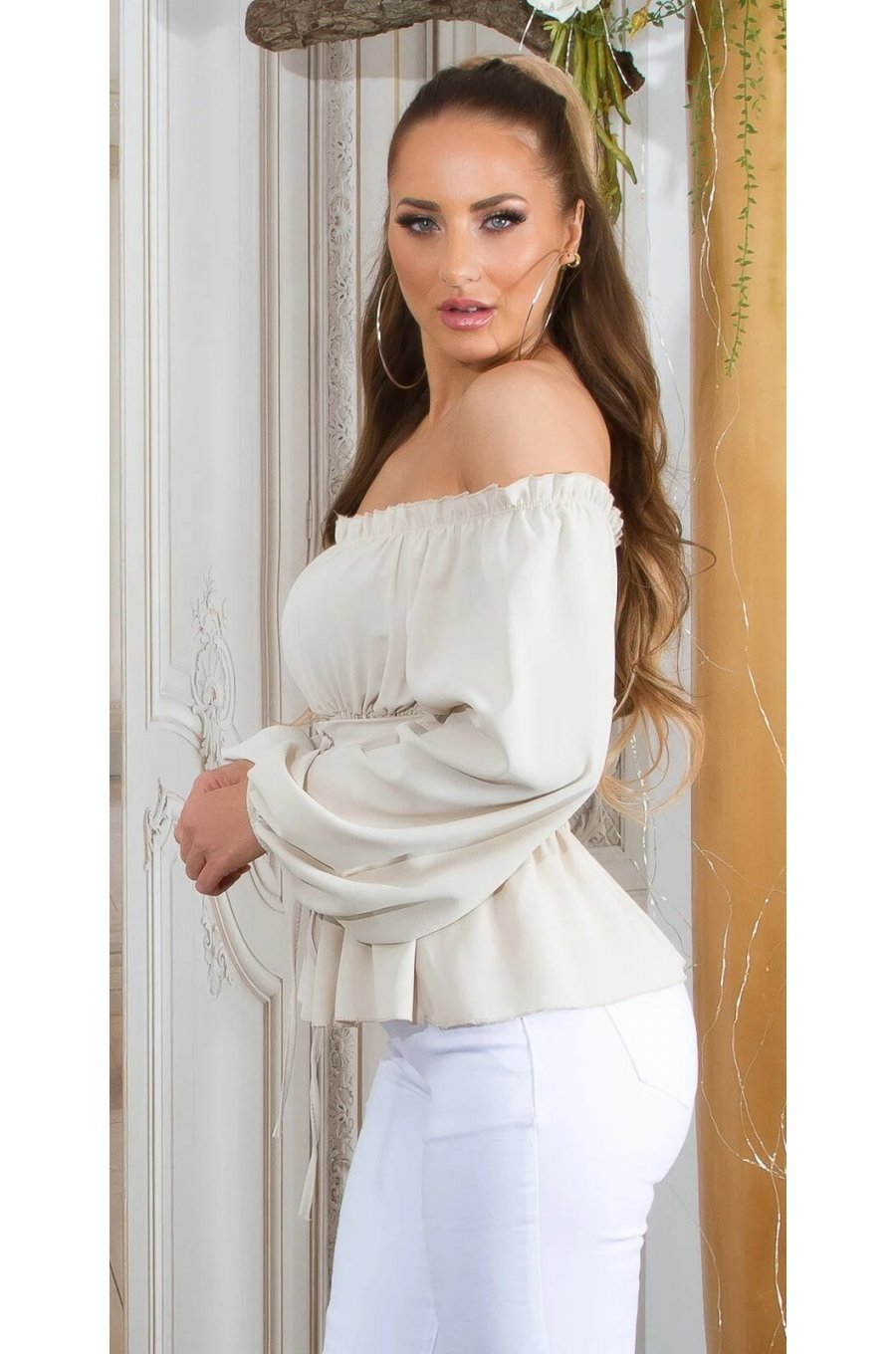 Bluza dama bej eleganta tip corset Chloe Bluza dama bej eleganta tip corset Chloe 2 - jojofashion.ro