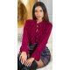 Bluza dama, burgundy, cu volane pe bust si maneca lunga, Azucena Bluza dama, burgundy, cu volane pe bust si maneca lunga, Azucena 2 - jojofashion.ro
