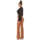 Bluza dama crop, eleganta, din vascoza neagra, cu maneca lunga, Camelia 6 - jojofashion.ro