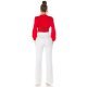 Bluza dama crop eleganta rosie, cu dantela si maneca lunga, Ami Bluza dama crop eleganta rosie, cu dantela si maneca lunga, Ami 5 - jojofashion.ro