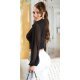 Bluza dama crop, neagra, vaporoasa, cu maneca lunga, Rosalinde Bluza dama crop, neagra, vaporoasa, cu maneca lunga, Rosalinde 3 - jojofashion.ro