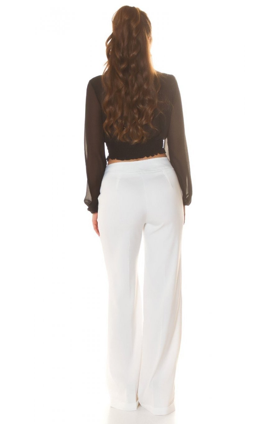 Bluza dama crop, neagra, vaporoasa, cu maneca lunga, Rosalinde Bluza dama crop, neagra, vaporoasa, cu maneca lunga, Rosalinde 5 - jojofashion.ro