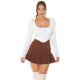 Bluza dama crop stil corset, alba, cu maneca lunga, Josephine Bluza dama crop stil corset, alba, cu maneca lunga, Josephine 2 - jojofashion.ro
