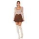 Bluza dama crop stil corset, bej, cu maneca lunga, Josephine Bluza dama crop stil corset, bej, cu maneca lunga, Josephine 6 - jojofashion.ro