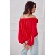 Bluza dama cu floare, din satin, rosie, cu umerii goi si maneca lunga, RosieR Bluza dama cu floare, din satin, rosie, cu umerii goi si maneca lunga, RosieR 3 - jojofashion.ro