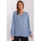 Bluza dama eleganta, din vascoza, bleu, vaporoasa, cu maneca lunga, Summers 2 - jojofashion.ro