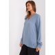 Bluza dama eleganta, din vascoza, bleu, vaporoasa, cu maneca lunga, Summers 3 - jojofashion.ro