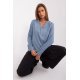 Bluza dama eleganta, din vascoza, bleu, vaporoasa, cu maneca lunga, Summers 5 - jojofashion.ro