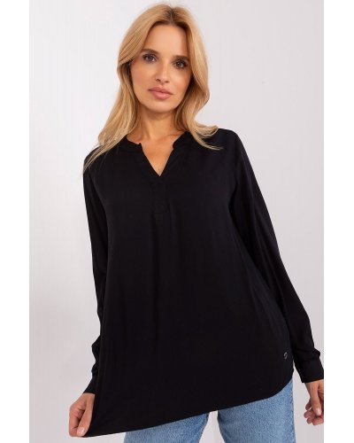 Bluza dama eleganta, din vascoza, neagra, vaporoasa, cu maneca lunga, Summers Bluze dama, Bluza dama eleganta, din vascoza, neagra, vaporoasa, cu maneca lunga, Summers - jojofashion.ro