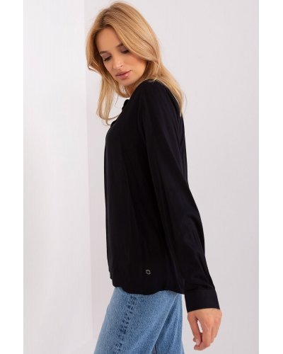 Bluza dama eleganta, din vascoza, neagra, vaporoasa, cu maneca lunga, Summers Bluze dama, Bluza dama eleganta, din vascoza, neagra, vaporoasa, cu maneca lunga, Summers - jojofashion.ro