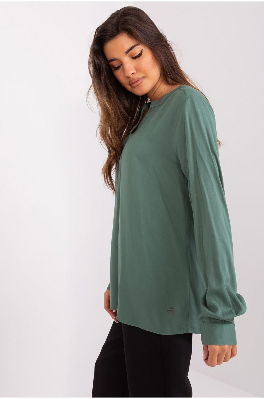 Bluza dama eleganta, din vascoza, verde light, vaporoasa, cu maneca lunga, Summers 2 - jojofashion.ro